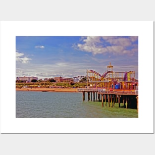 Clacton On Sea Pier And Beach Essex UK Posters and Art